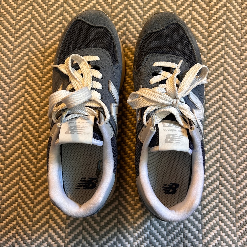 Blue platform new balance sneakers